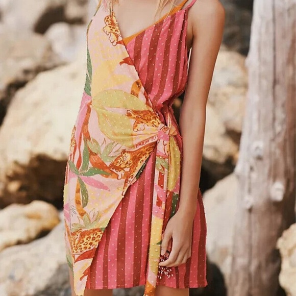 FARM Rio Dresses & Skirts - Farm Rio Mixed Scarves Mini Dress